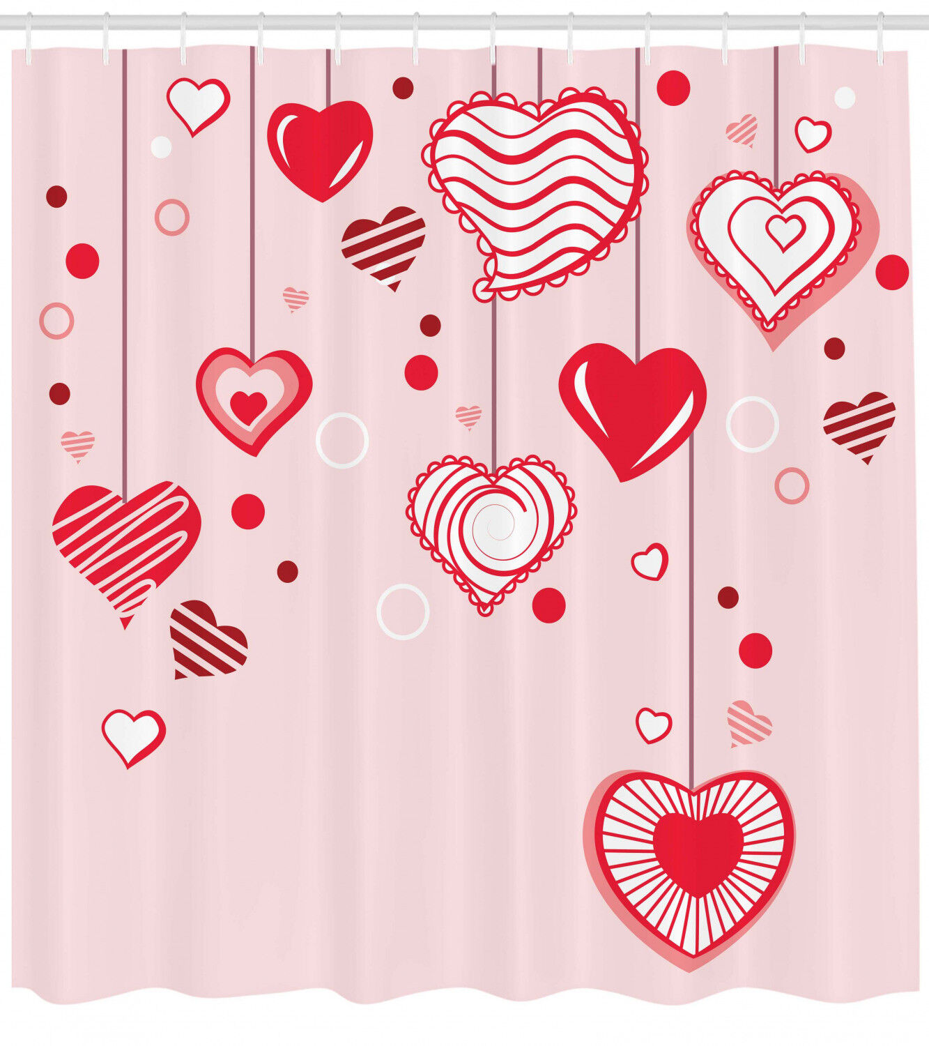 Amor Corazones Caramelo Caña Globos Shower Curtain - Home Decor Image for Bathroom