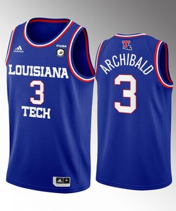 Amorie Archibald 3 Louisiana Tech Bulldogs Blue Jersey College Basketball Away
