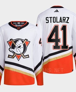 Anaheim Ducks 2022 Reverse Retro 2.0 Anthony Stolarz 41 White Primegreen Jersey Men's