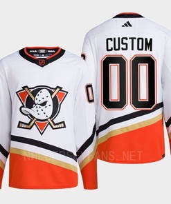 Anaheim Ducks 2022 Reverse Retro 2.0 Custom 00 White Primegreen Jersey Men's