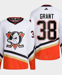 Anaheim Ducks 2022 Reverse Retro 2.0 Derek Grant 38 White Primegreen Jersey Men's
