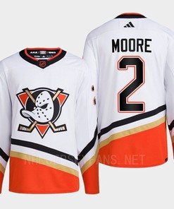 Anaheim Ducks 2022 Reverse Retro 2.0 John Moore 2 White Primegreen Jersey Men's