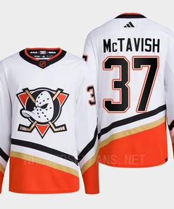 Anaheim Ducks 2022 Reverse Retro 2.0 Mason McTavish 37 White Primegreen Jersey Men's