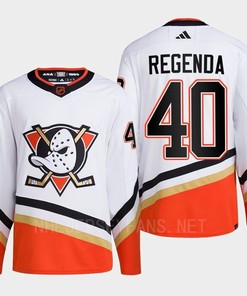 Anaheim Ducks 2022 Reverse Retro 2.0 Pavol Regenda 40 White Primegreen Jersey Men's