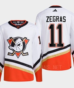 Anaheim Ducks 2022 Reverse Retro 2.0 Trevor Zegras 11 White Primegreen Jersey Men's