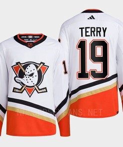 Anaheim Ducks 2022 Reverse Retro 2.0 Troy Terry 19 White Primegreen Jersey Men's