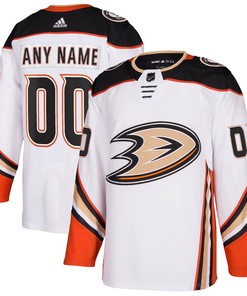 Anaheim Ducks Adidas 2020/21 Away Authentic Custom Jersey - White Custom Jerseys Nhl