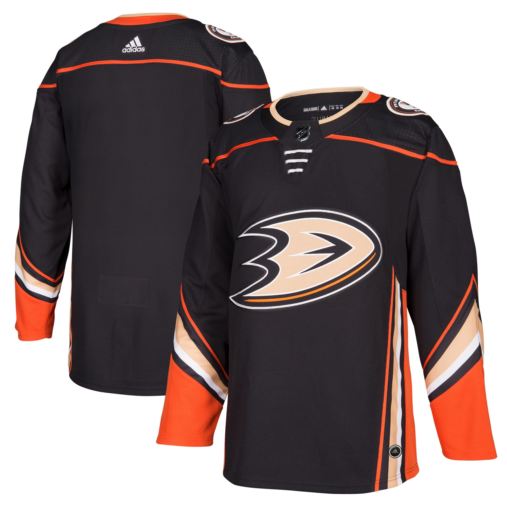 Anaheim Ducks Adidas Home Authentic Blank Jersey - Black Nhl