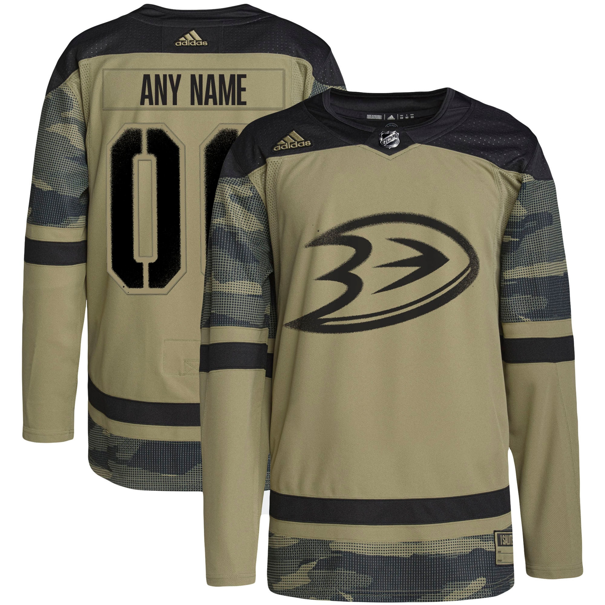 Anaheim Ducks Adidas Military Appreciation Team Authentic Custom Practice Jersey - Camo Custom Jerseys Nhl