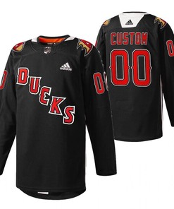 Anaheim Ducks Custom 2022 Angels Night Black 00 Jersey Practice Jersey