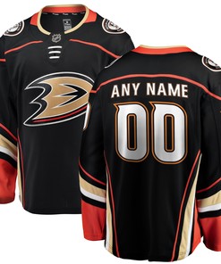 Anaheim Ducks Fanatics Branded Home Breakaway Custom Jersey - Black Custom Jerseys Nhl