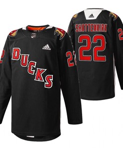 Anaheim Ducks Kevin Shattenkirk 2022 Angels Night Black 22 Jersey Practice Jersey