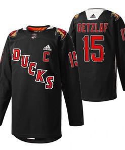 Anaheim Ducks Ryan Getzlaf 2022 Angels Night Black 15 Jersey Practice Jersey