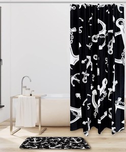 Anchor Chain Nautical Maritime Shower Curtain - Waterproof Bathroom Curtain