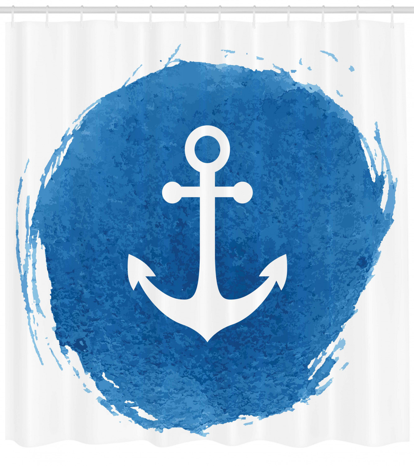 Anchor Marine Pattern Fabric Shower Curtain - Decor for Bathroom