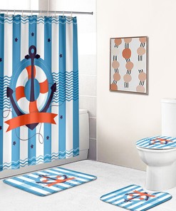 Anchor Shower Curtain - Fabric for Bathroom Thick 