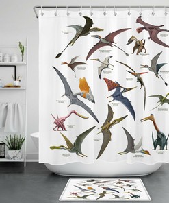 Ancient Flying Animal Dinosaur Pterodactyl Shower Curtain - Bathroom Decor 