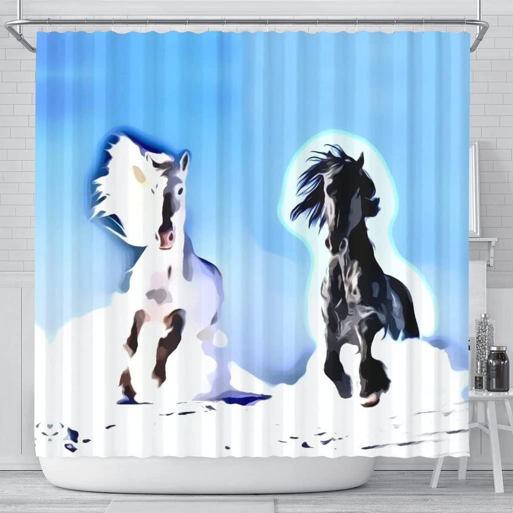 Andalusian Horse Print Shower Curtain - Equestrian Bathroom Decor