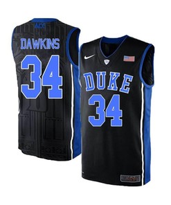 Andre Dawkins 34 Duke Blue Devils Elite Basketball Men Jersey - Black Blue
