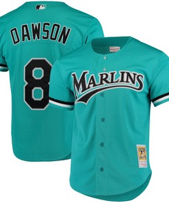 Andre Dawson Florida Marlins Mitchell & Ness Fashion Cooperstown Collection Mesh Batting Practice Jersey - Teal Mlb