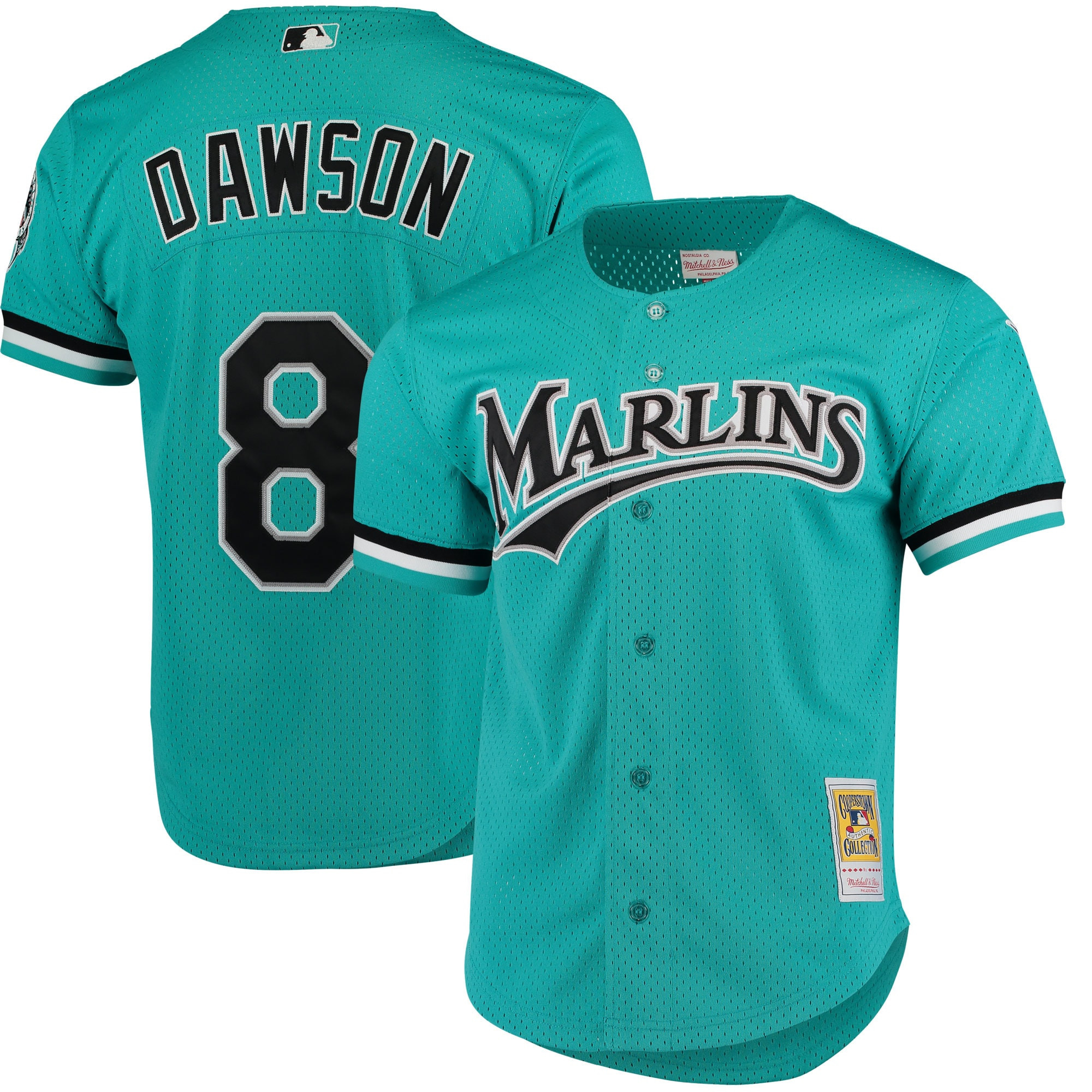 Andre Dawson Florida Marlins Mitchell & Ness Fashion Cooperstown Collection Mesh Batting Practice Jersey - Teal Mlb