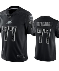 Andre Dillard 77 Philadelphia Eagles Black Reflective Limited Jersey - Men