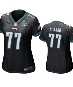Andre Dillard 77 Philadelphia Eagles Super Bowl LVII Black Game Jersey - Women
