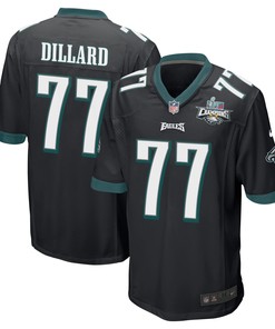 Andre Dillard 77 Philadelphia Eagles Super Bowl LVII Champions 2 Stars Men Game Jersey - Black
