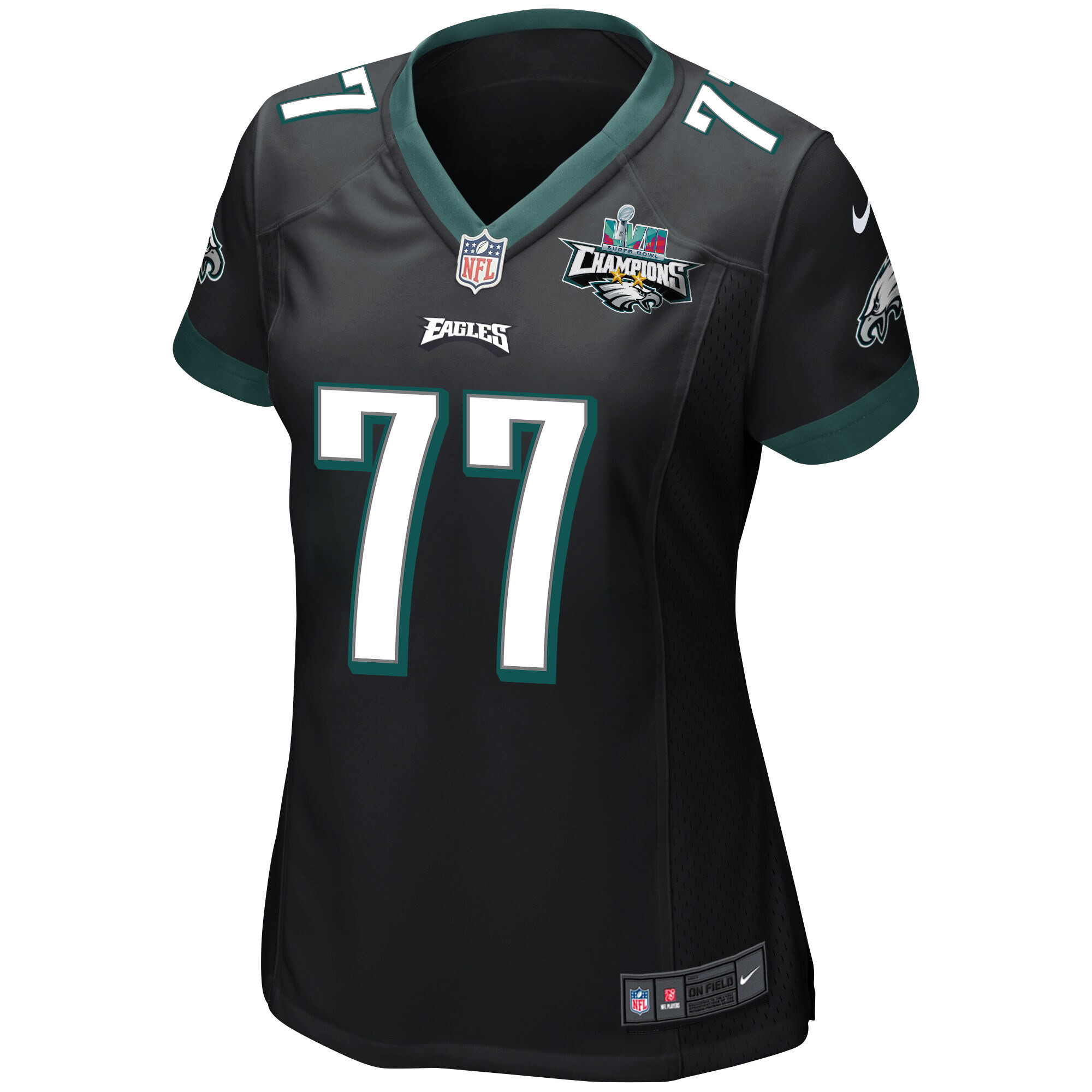 Andre Dillard 77 Philadelphia Eagles Super Bowl LVII Champions 2 Stars Women Game Jersey - Black