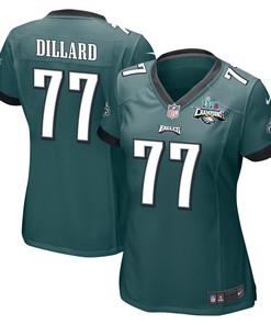 Andre Dillard 77 Philadelphia Eagles Super Bowl LVII Champions 2 Stars Women Game Jersey - Midnight Green