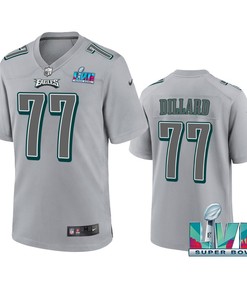 Andre Dillard 77 Philadelphia Eagles Super Bowl LVII Patch Atmosphere Fashion Game Jersey - Gray