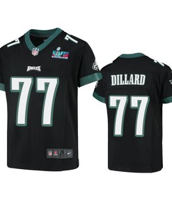 Andre Dillard 77 Philadelphia Eagles Youth Super Bowl LVII Game Jersey - Black