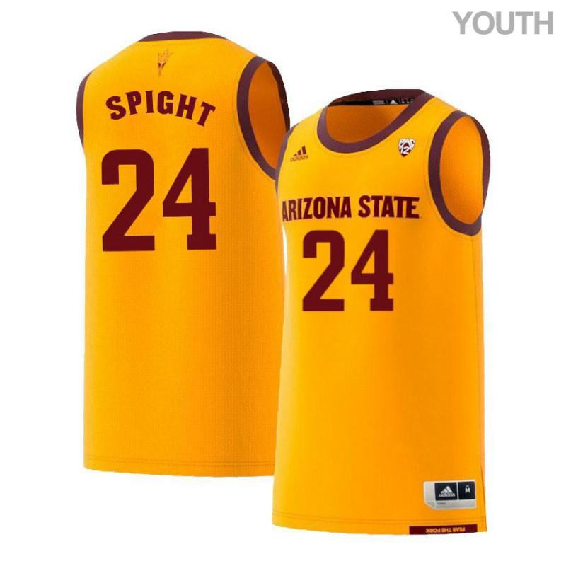 Andre Spight 24 Arizona State Sun Devils Retro Basketball Youth Jersey Yellow