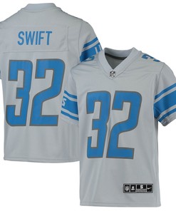 Andre Swift Detroit Lions Youth Inverted Team Game Jersey - Silver