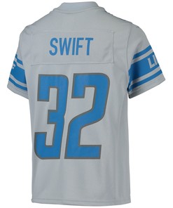 Andre Swift Detroit Lions Youth Inverted Team Game Jersey - Silver