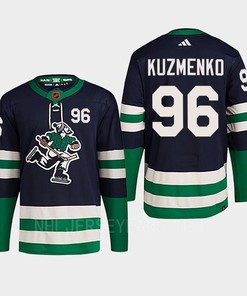 Andrei Kuzmenko 96 Reverse Retro 2.0 2022 Vancouver Canucks Navy Jersey Primegreen