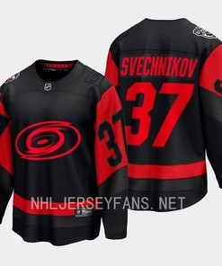 Andrei Svechnikov 37 Carolina Hurricanes 2023 Jersey Stadium Series Black Breakaway