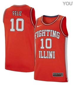 Andres Feliz 10 Illinois Fighting Illini Retro Elite Basketball Youth Jersey - Orange