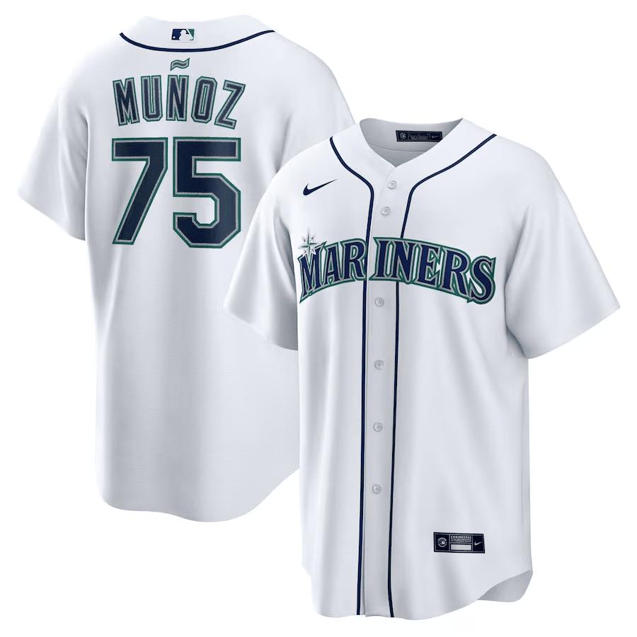 Andrés Muñoz 75 Seattle Mariners Home Men Jersey - White
