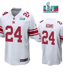 Andrew Adams 24 New York Giants Super Bowl LVII White Men Game Jersey