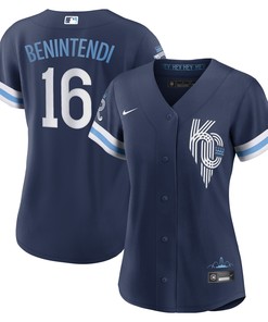 Andrew Benintendi Kansas City Royals Womens 2022 City Connect Replica Player Jersey - Navy Mlb