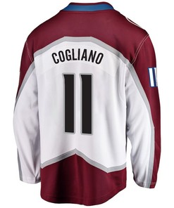 Andrew Cogliano 11 Colorado Avalanche Stanley Cup 2023 Playoffs Patch Away Breakaway Men Jersey - White