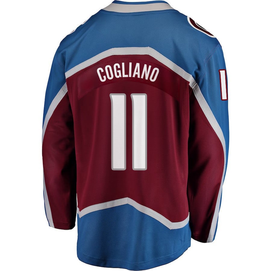Andrew Cogliano 11 Colorado Avalanche Stanley Cup 2023 Playoffs Patch Home Breakaway Men Jersey - Burgundy