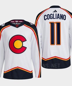 Andrew Cogliano 11 Reverse Retro 2.0 2022 Colorado Avalanche White Jersey Primegreen
