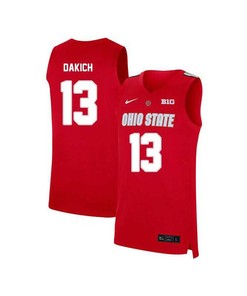 Andrew Dakich 13 Ohio State Buckeyes Elite Basketball Men Jersey - Red