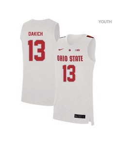 Andrew Dakich 13 Ohio State Buckeyes Elite Basketball Youth Jersey - White