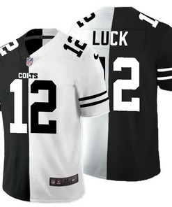 Andrew Luck #12 Nfl 2020 Black And White Jersey