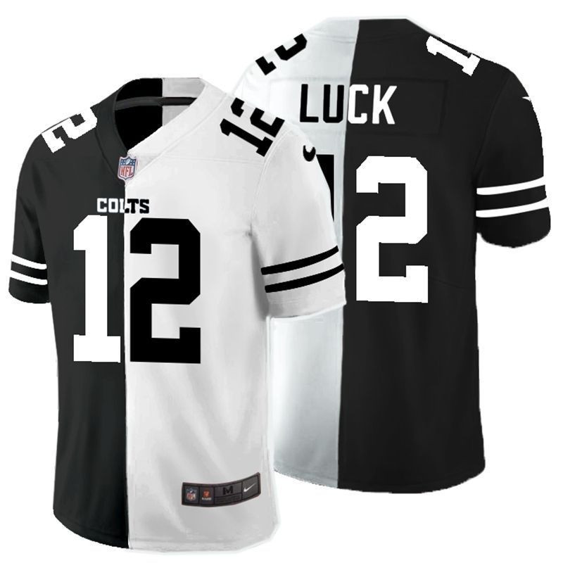 Andrew Luck #12 Nfl 2020 Black And White Jersey