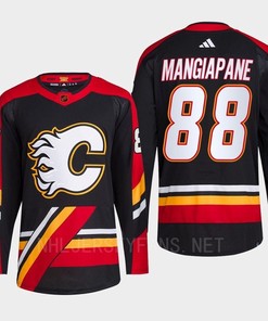 Andrew Mangiapane 88 Reverse Retro 2.0 Calgary Flames 2022 Black Jersey Primegreen