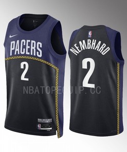 Andrew Nembhard 2 Indiana Pacers 2022-23 City Edition Black Navy Jersey Swingman